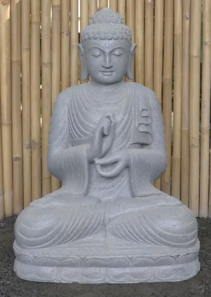 Product image of the product “Seated Buddha, position Dharmachakra, 70 x 54 x 100 cm, riverstone grey ”